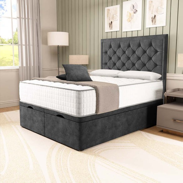 Panama Ottoman Divan Bed - Charcoal Coniston