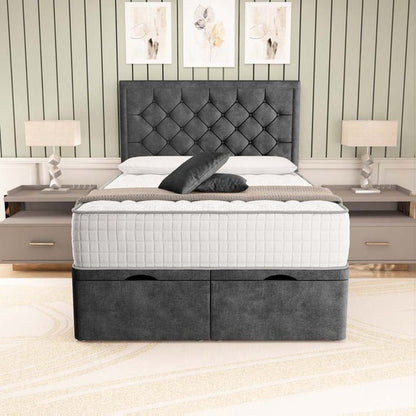 Panama Ottoman Divan Bed - Charcoal Coniston