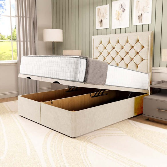Panama Ottoman Divan Bed - Cream Naples