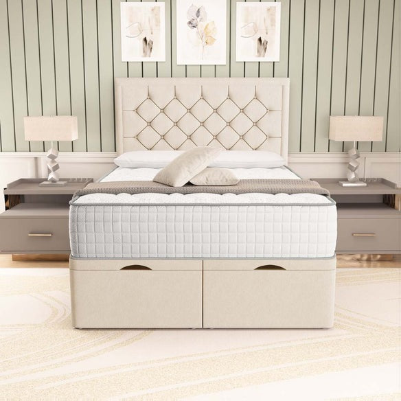 Panama Ottoman Divan Bed - Cream Naples