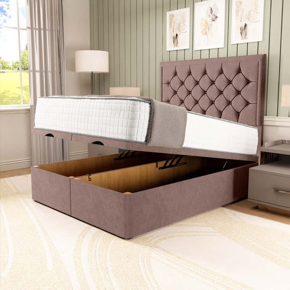 Panama Ottoman Divan Bed - Mauve Naples