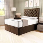 Panama Ottoman Divan Bed - Mocca Plush Velvet