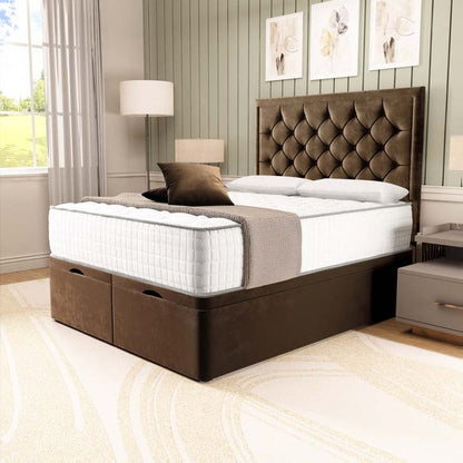 Panama Ottoman Divan Bed - Mocca Plush Velvet