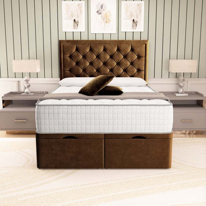 Panama Ottoman Divan Bed - Mocca Plush Velvet