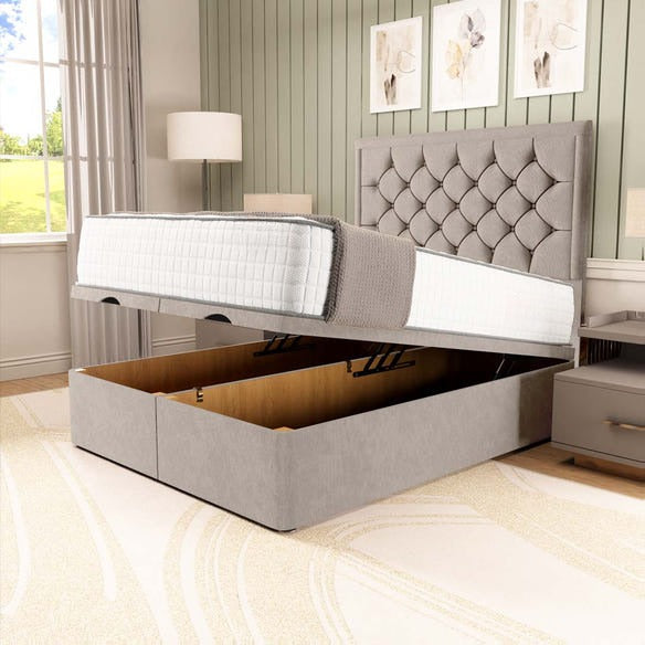 Panama Ottoman Divan Bed - Seal Grey Naples