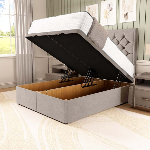 Panama Ottoman Divan Bed - Seal Grey Naples