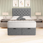 Panama Ottoman Divan Bed - Silver Chenille