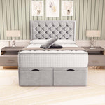 Panama Ottoman Divan Bed - Silver Plush Velvet