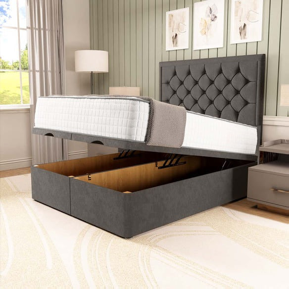 Panama Ottoman Divan Bed - Slate Grey Naples