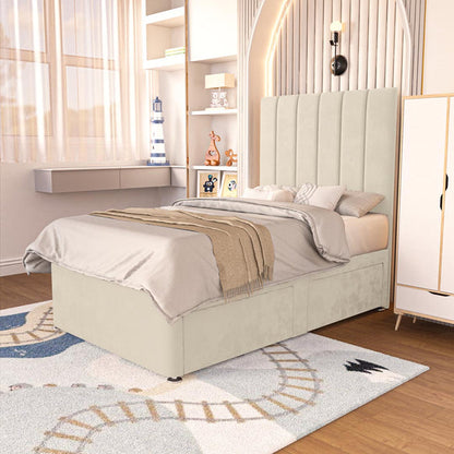 Prague Kids Divan Bed - Cream Plush Velvet