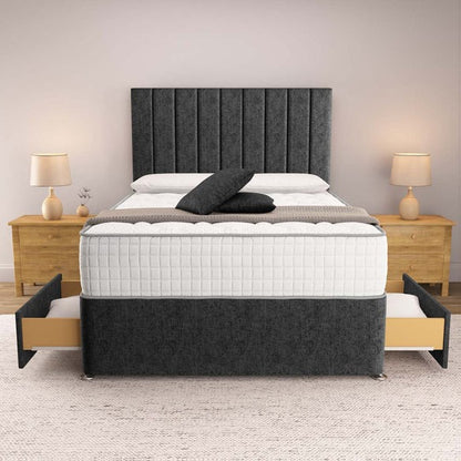 Prague Divan Bed - Black Chenille