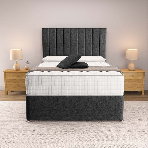 Prague Divan Bed - Black Chenille