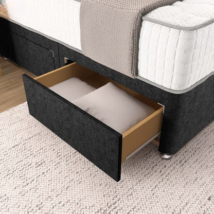Prague Divan Bed - Black Chenille
