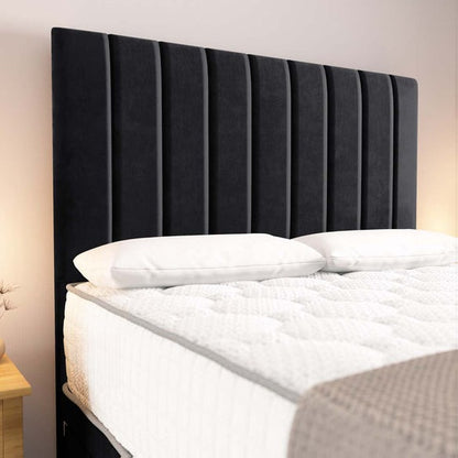 Prague Divan Bed - Black Plush Velvet