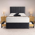Prague Divan Bed - Black Plush Velvet