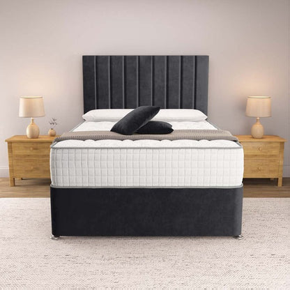 Prague Divan Bed - Black Plush Velvet