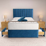 Prague Divan Bed - Blue Plush Velvet