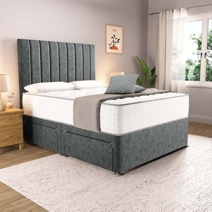 Prague Divan Bed - Charcoal Chenille