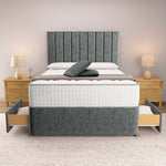 Prague Divan Bed - Charcoal Chenille