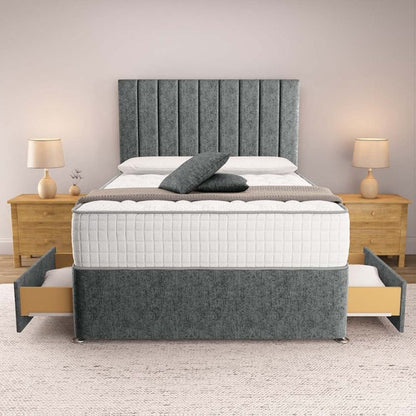 Prague Divan Bed - Charcoal Chenille