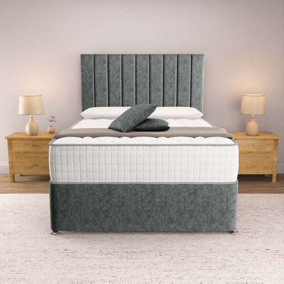 Prague Divan Bed - Charcoal Chenille