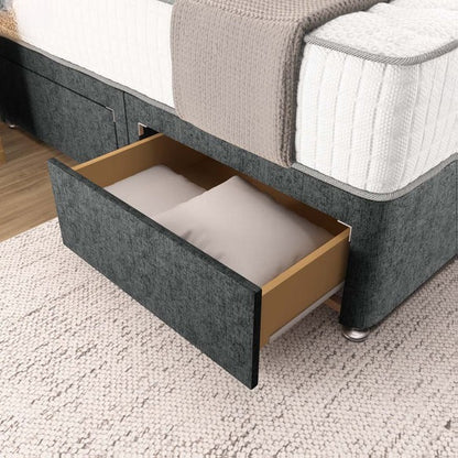 Prague Divan Bed - Charcoal Chenille