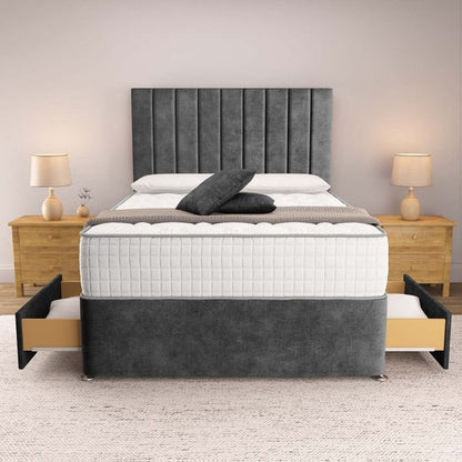 Prague Divan Bed - Charcoal Coniston
