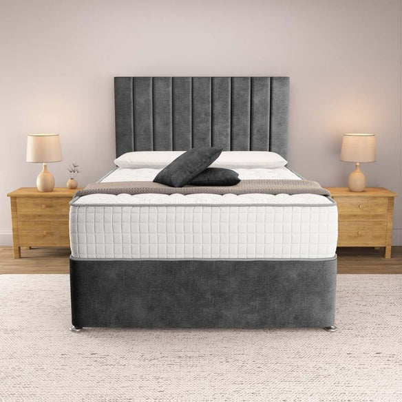 Prague Divan Bed - Charcoal Coniston
