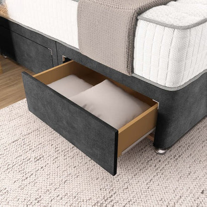 Prague Divan Bed - Charcoal Coniston
