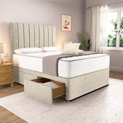 Prague Divan Bed - Cream Chenille