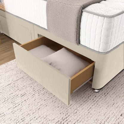 Prague Divan Bed - Cream Plush Velvet