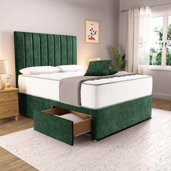Prague Divan Bed - Emerald Coniston