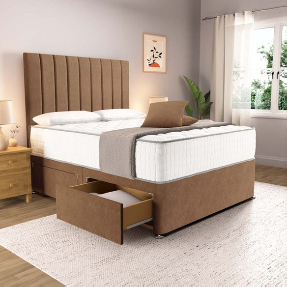 Prague Divan Bed - Mink Naples
