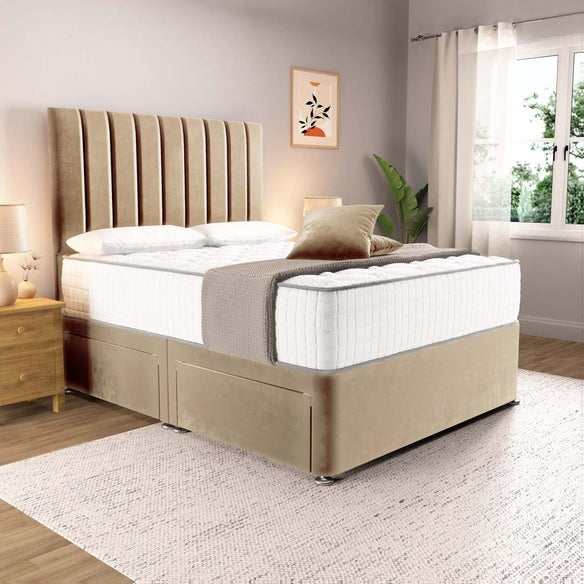 Prague Divan Bed - Mink Plush Velvet