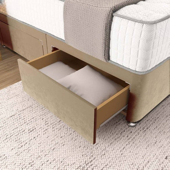 Prague Divan Bed - Mink Plush Velvet