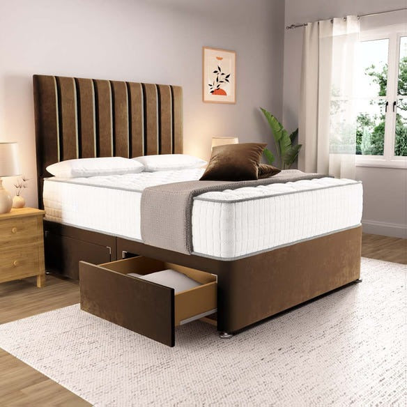Prague Divan Bed - Mocca Plush Velvet