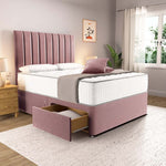 Prague Divan Bed - Pink Plush Velvet