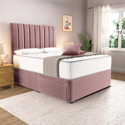 Prague Divan Bed - Pink Plush Velvet