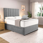 Prague Divan Bed - Silver Chenille