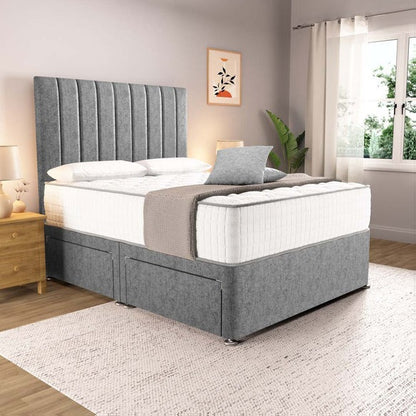 Prague Divan Bed - Silver Chenille