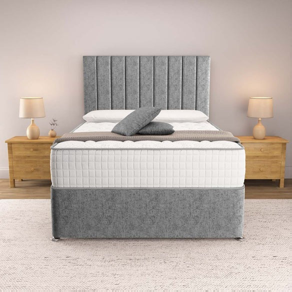 Prague Divan Bed - Silver Chenille