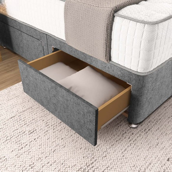 Prague Divan Bed - Silver Chenille