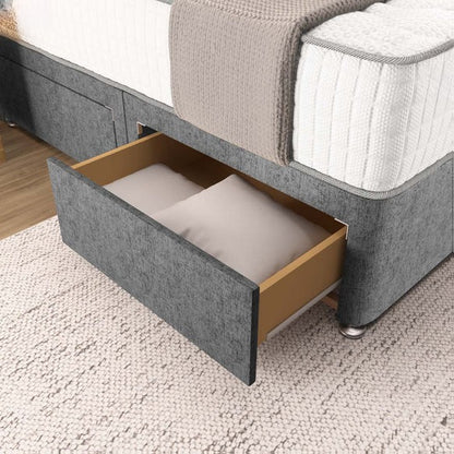 Prague Divan Bed - Silver Chenille