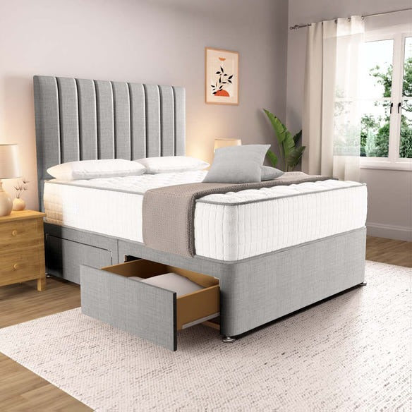 Prague Divan Bed - Silver Linoso