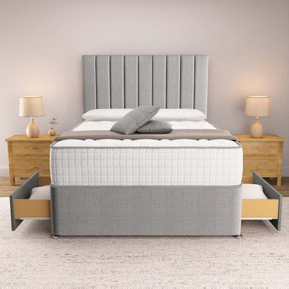 Prague Divan Bed - Silver Linoso