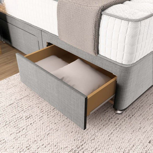 Prague Divan Bed - Silver Linoso
