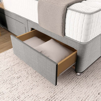 Prague Divan Bed - Silver Linoso