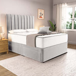 Prague Divan Bed - Silver Plush Velvet