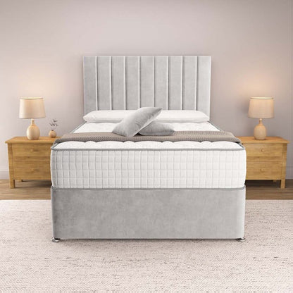 Prague Divan Bed - Silver Plush Velvet