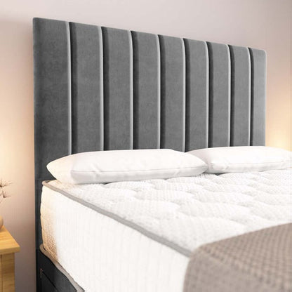 Prague Divan Bed - Steel Plush Velvet